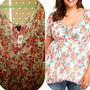 Floral Lace Babydoll Top